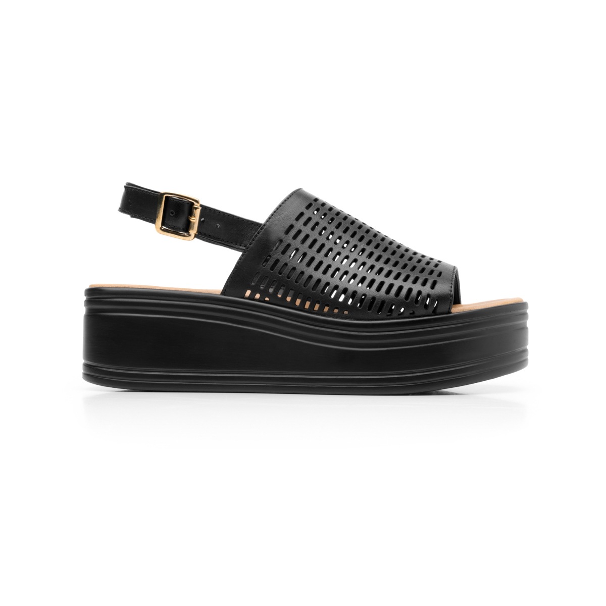 Sandalia Urbana Flexi Con Perforado Láser Para Mujer - Estilo 103302 Negro