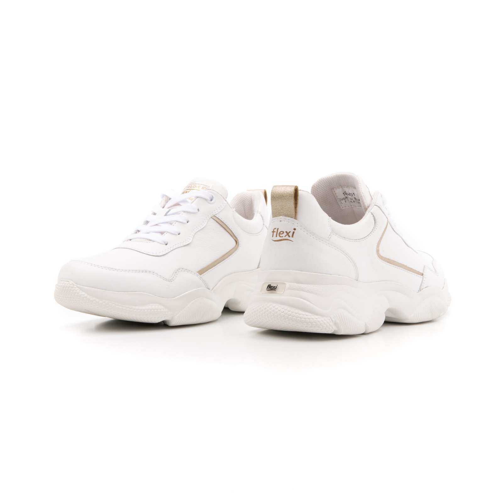 Sneaker Casual Sport Flexi Con Suela Extra Ligera Flowtek Para Mujer - Estilo 103401 Blanco