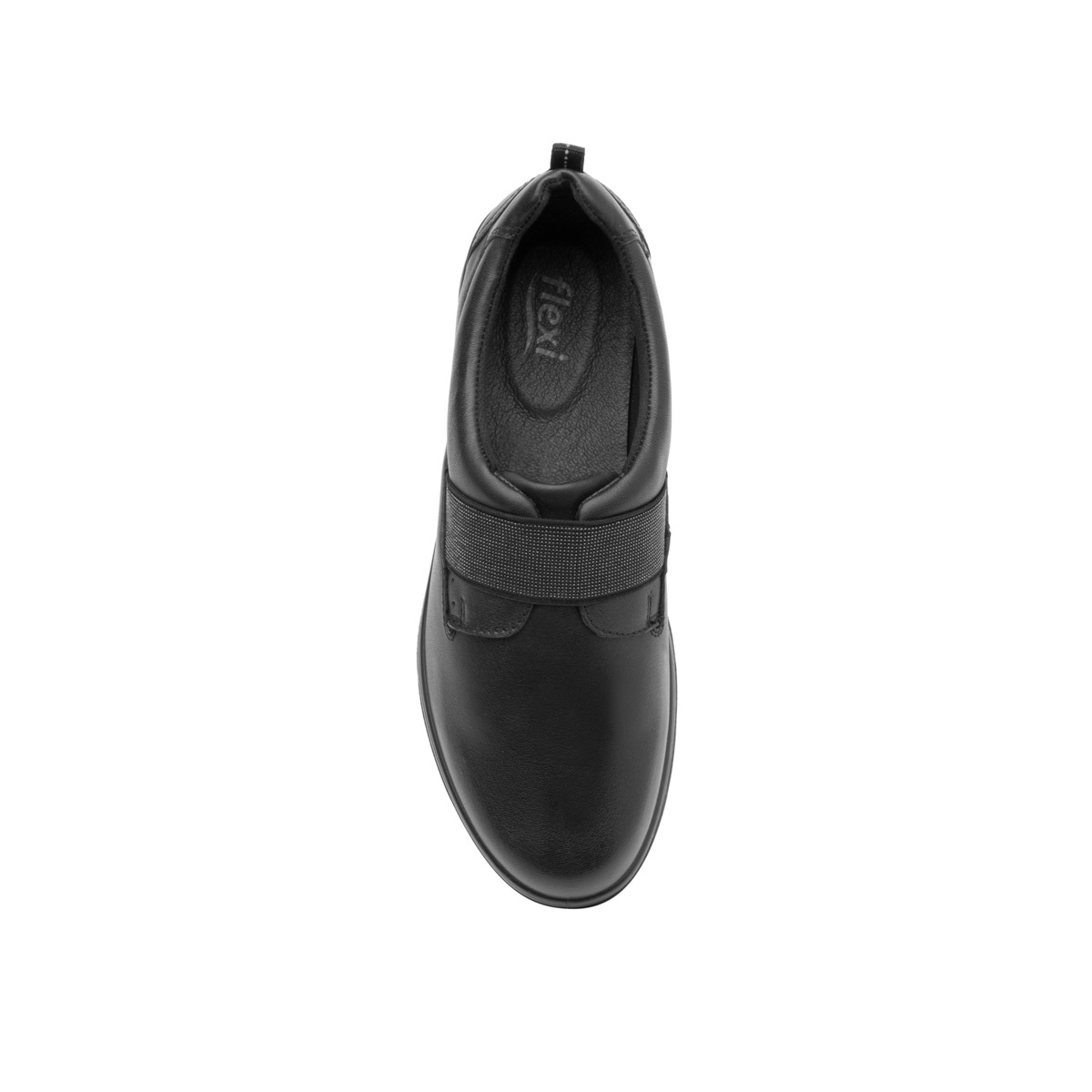 Flat Casual Flexi Con Elástico Brillante Para Mujer - Estilo 103603 Negro