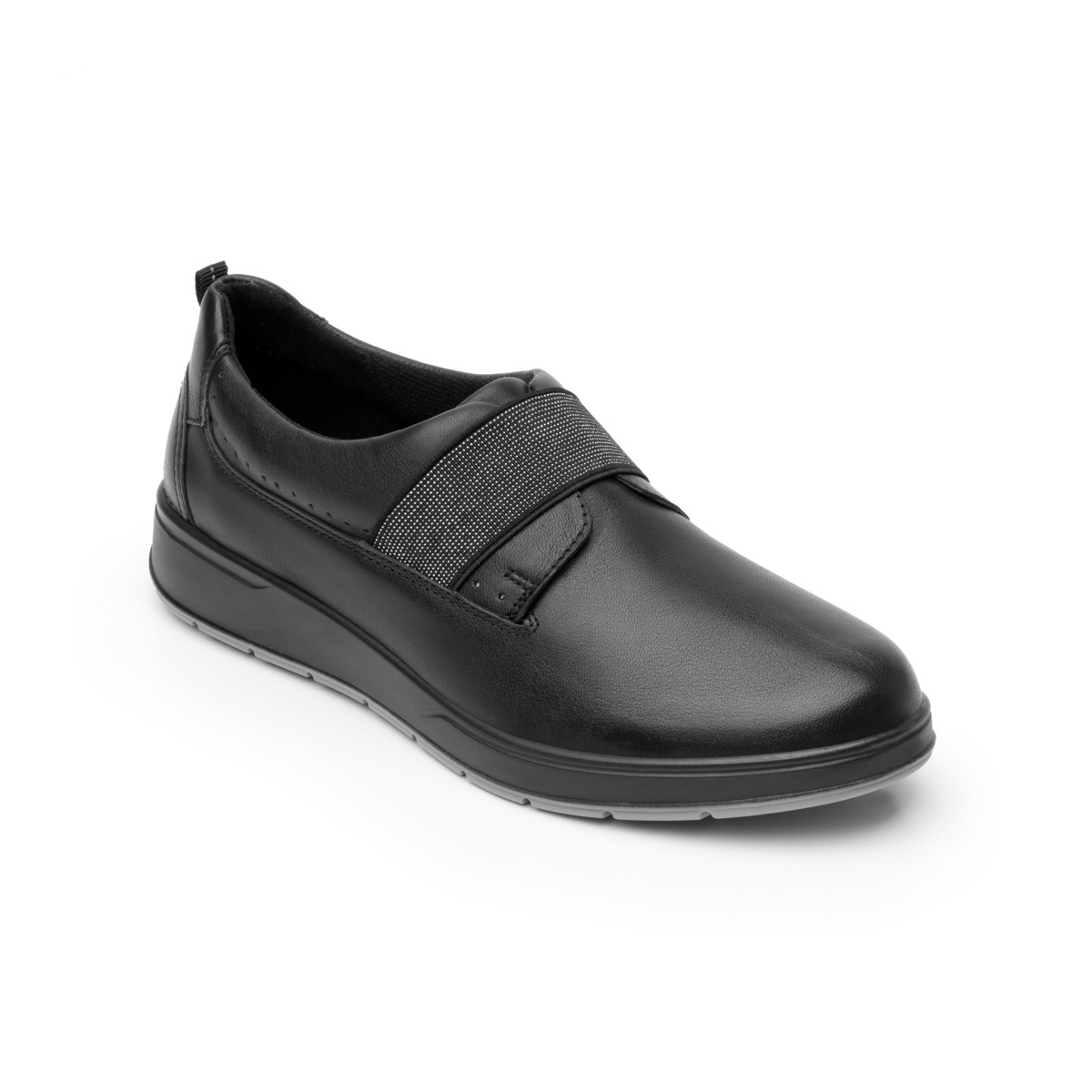 Flat Casual Flexi Con Elástico Brillante Para Mujer - Estilo 103603 Negro