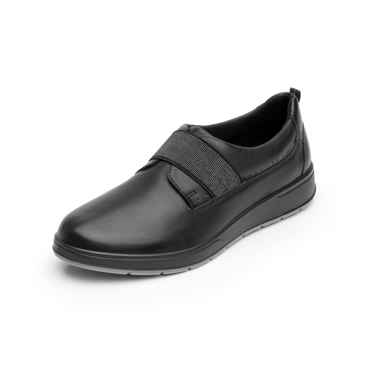 Flat Casual Flexi Con Elástico Brillante Para Mujer - Estilo 103603 Negro
