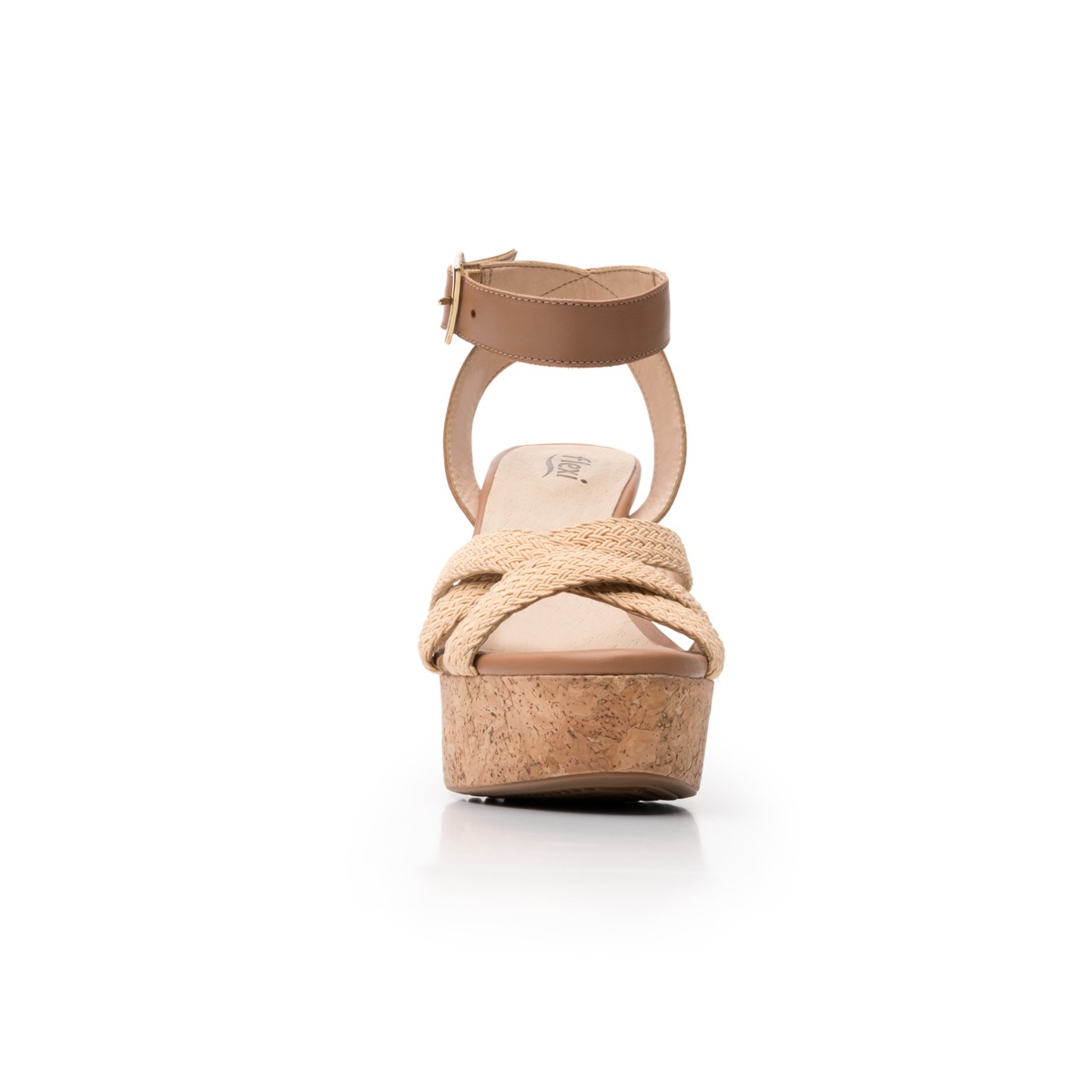 Sandalia Urbana Flexi Con Plataforma Extra Para Mujer - Estilo 103701 Beige