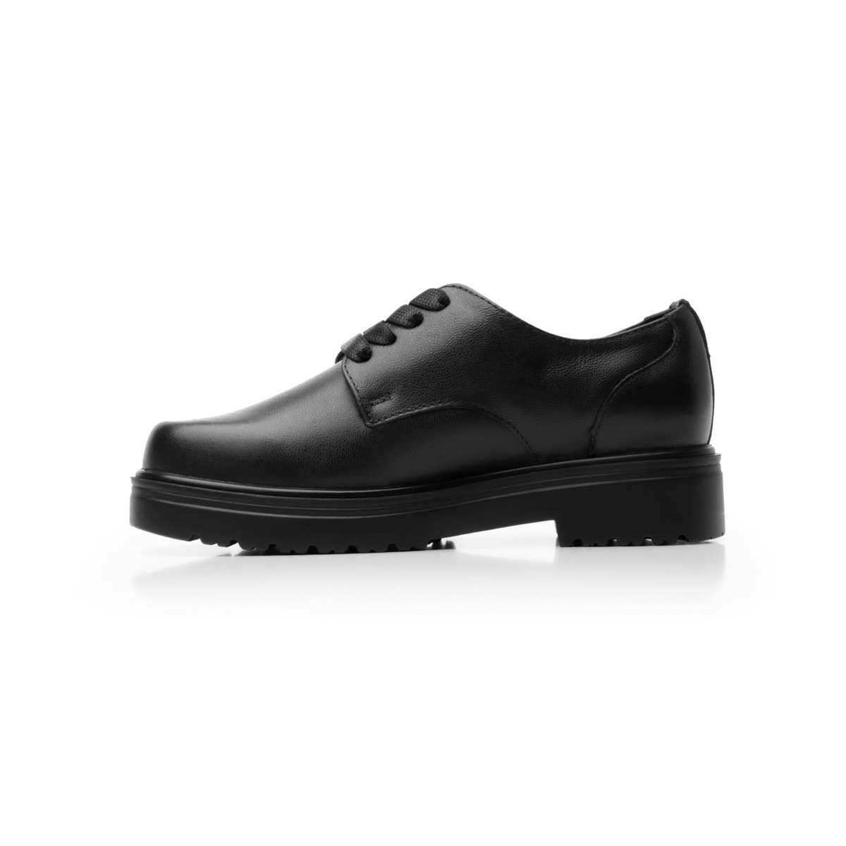 Zapato Escolar Flexi Oxford Liso con Agujetas y Suela Gruesa para Niña Estilo 104103 Negro