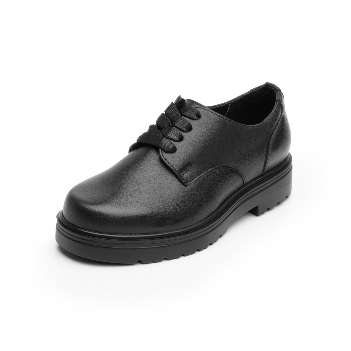 Zapato Escolar Flexi Oxford Liso con Agujetas y Suela Gruesa para Niña Estilo 104103 Negro