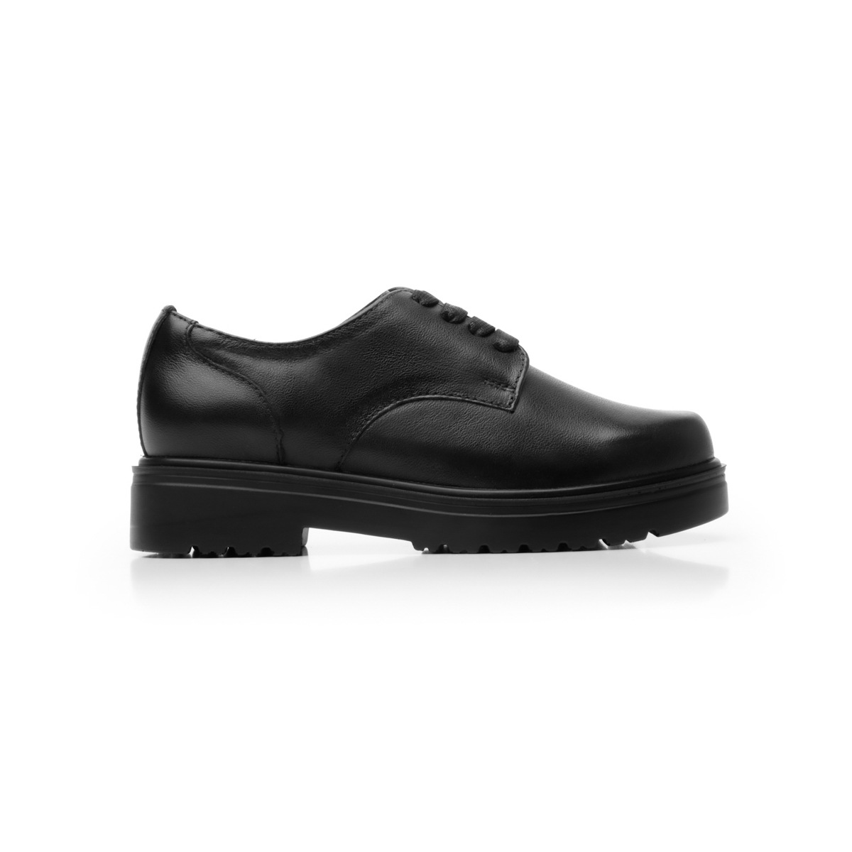 Zapato Escolar Flexi Oxford Liso con Agujetas y Suela Gruesa para Niña Estilo 104103 Negro