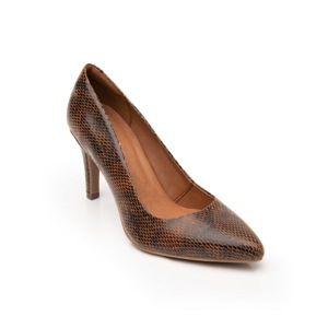 Zapatilla De Víbora Flexi para Mujer con Tacón de Aguja Estilo 104501 Café Zapatilla De Víbora Flexi para Mujer con Tacón de Aguja Estilo 104501 Café
