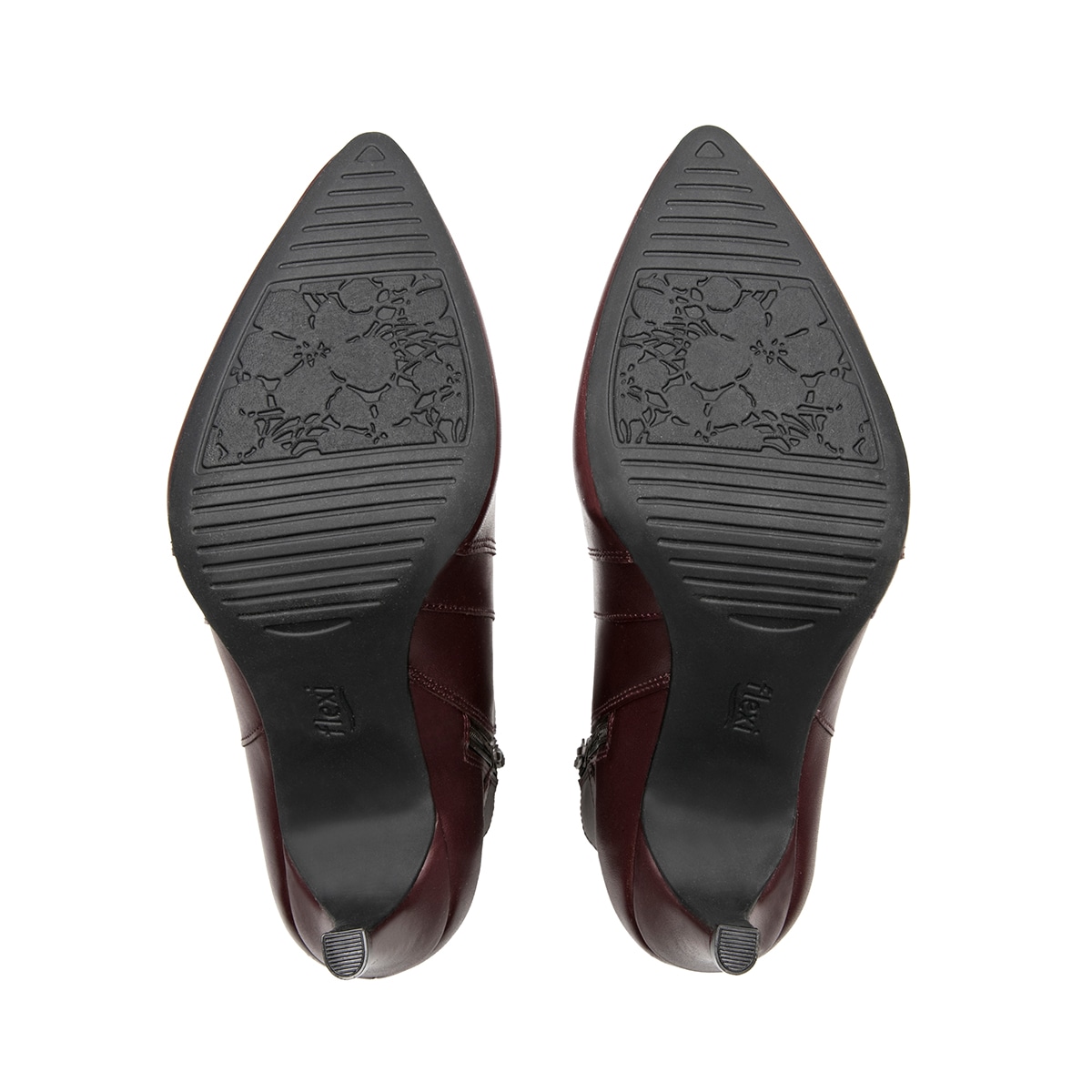 Botín Puntal De Tacón Flexi para Mujer Estilo 104522 Vino