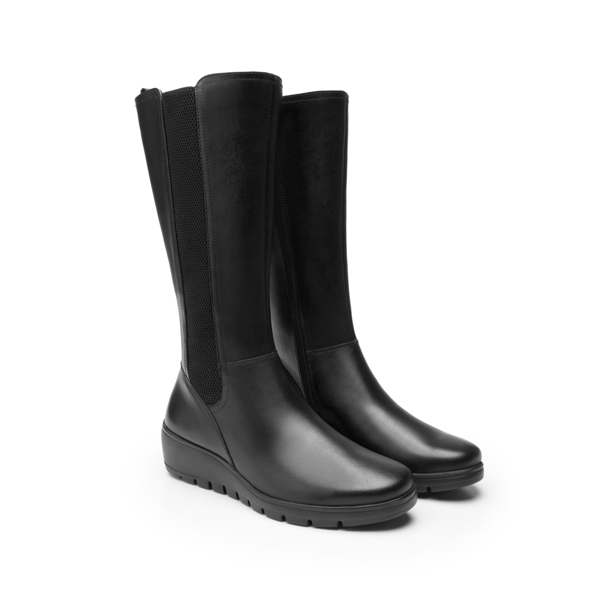 Bota Alta Cuña Flexi para Mujer con Ligereza y Suavidad Estilo 104822 Negro