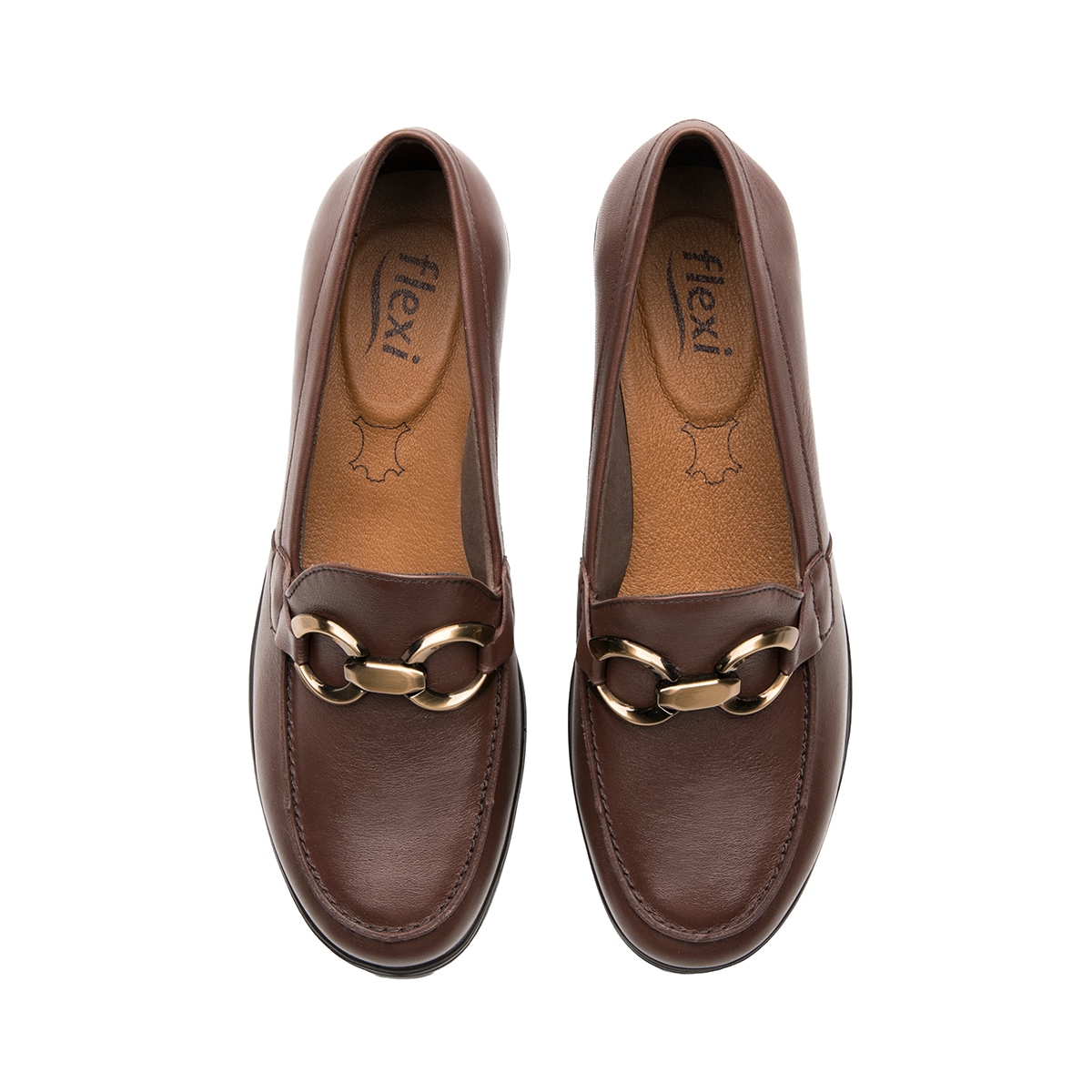 Mocasín Confort Con Cuña Flexi para Mujer Estilo 104830 Café