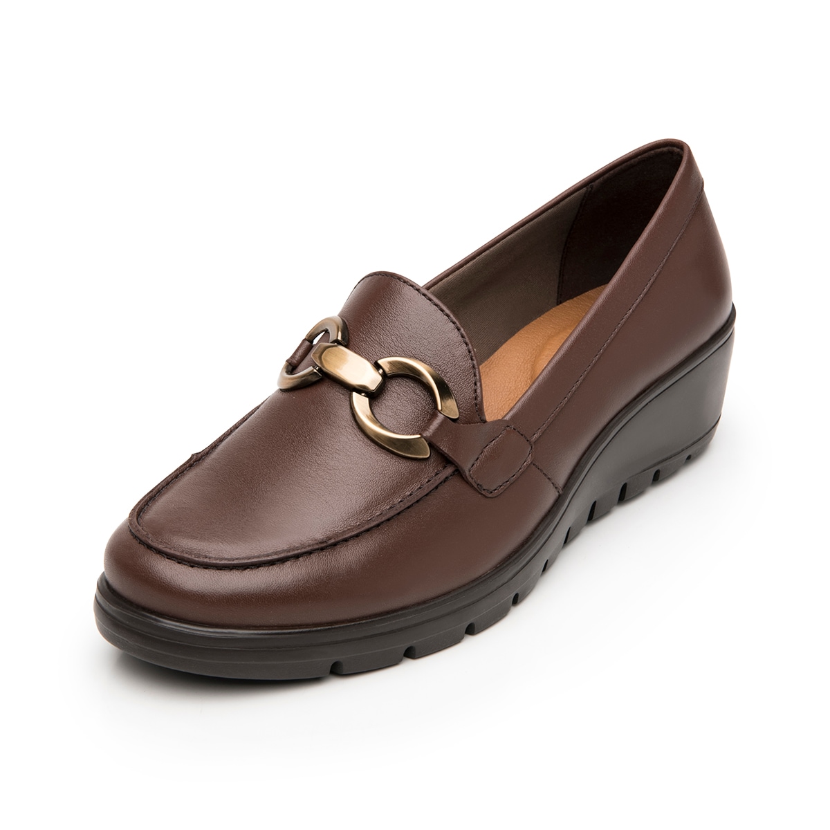 Mocasín Confort Con Cuña Flexi para Mujer Estilo 104830 Café
