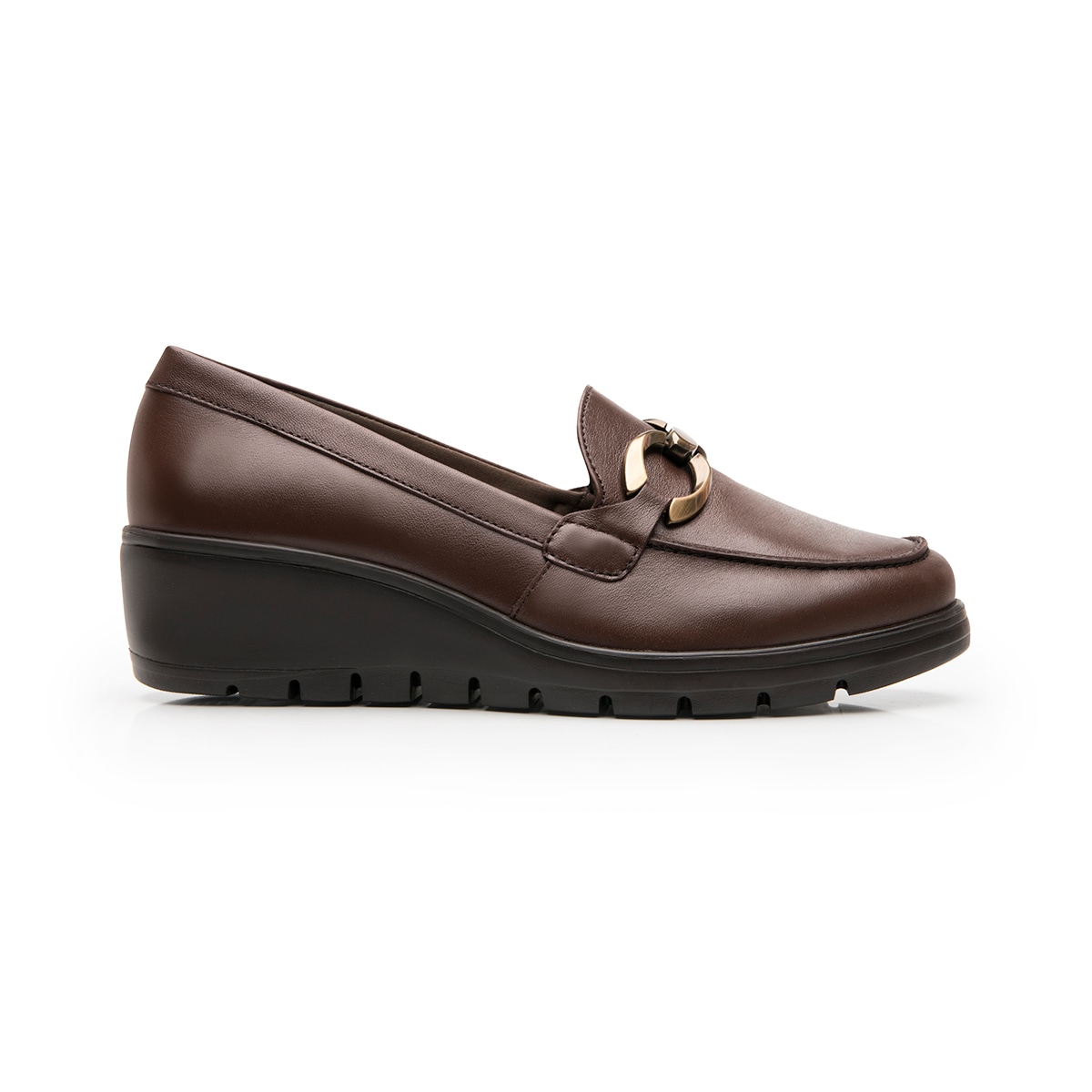 Mocasín Confort Con Cuña Flexi para Mujer Estilo 104830 Café