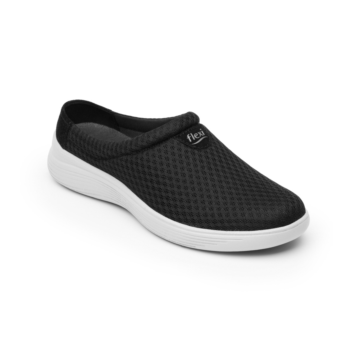 Slip On De Malla Flexi para Mujer con Flowtek Estilo 104902 Negro