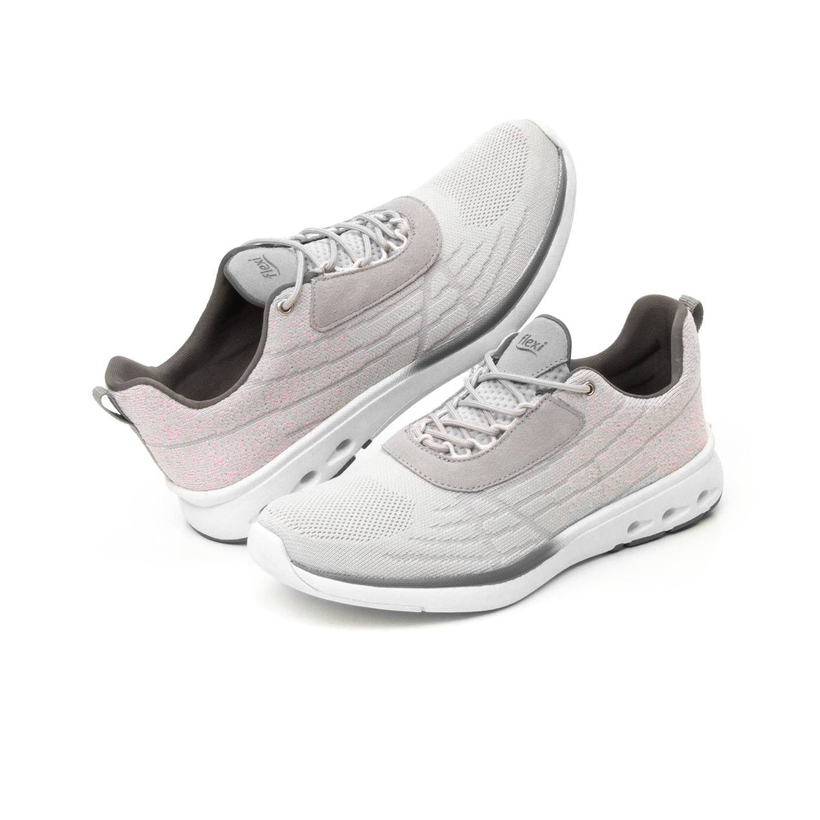 Sneaker Tejido Flexi para Mujer con Suela extraligera Estilo 105202 Gris