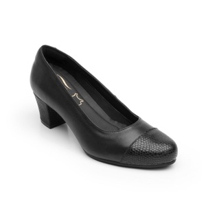 Zapatilla De Tacón Flexi para Mujer con Tacón ancho Estilo 105603 Negro Zapatilla De Tacón Flexi para Mujer con Tacón ancho Estilo 105603 Negro