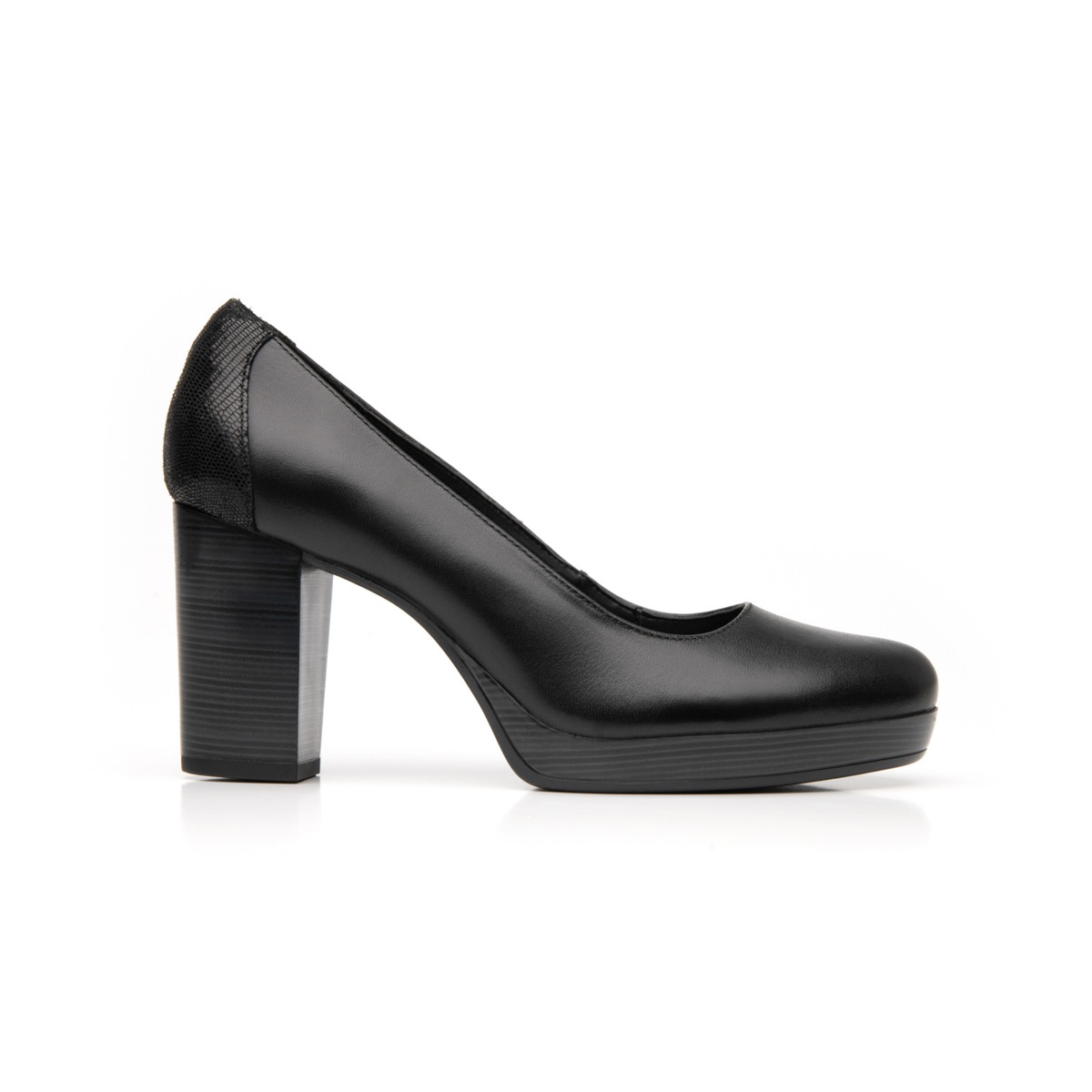 Zapatilla Con Plataforma Flexi para Mujer con Tacón ancho Estilo 105801 Negro