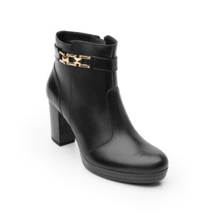 Botín De Tacón Con Plataforma Flexi para Mujer con Tacón ancho Estilo 105807 Negro Botín De Tacón Con Plataforma Flexi para Mujer con Tacón ancho Estilo 105807 Negro