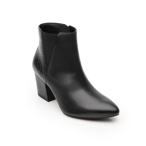 Botín Con Tacón Flexi para Mujer con Detalles de Textura Estilo 105907 Negro Botín Con Tacón Flexi para Mujer con Detalles de Textura Estilo 105907 Negro