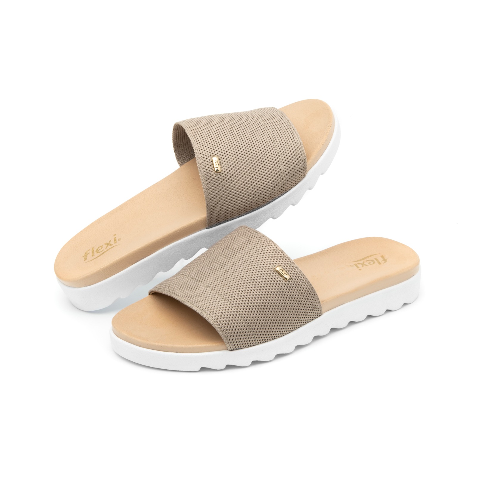Sandalia Casual Flexi para Mujer con Plantilla Confortable Estilo 107101 Taupe
