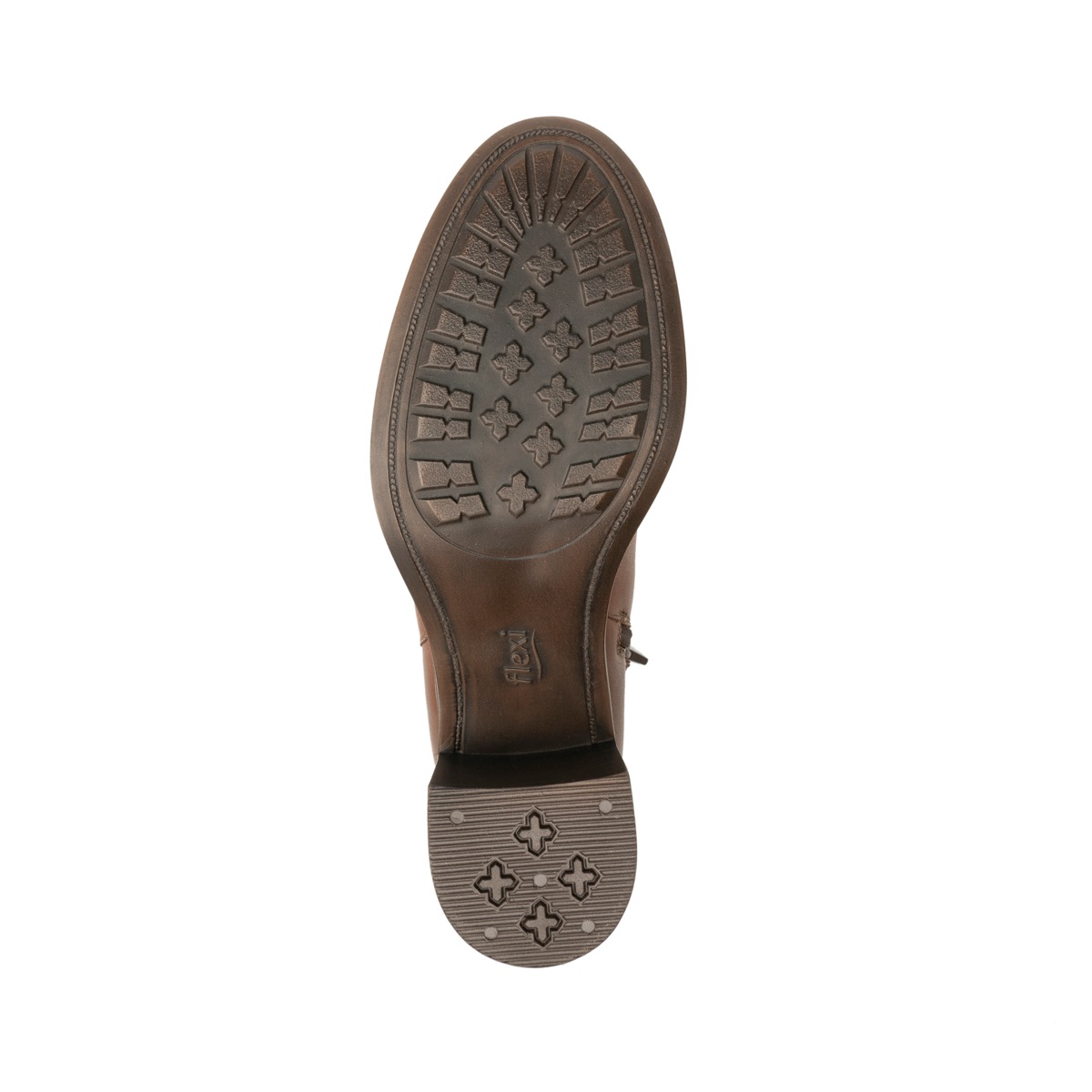 Bota Larga De Tacón Flexi para Mujer con Más Espacio Estilo 109213 Whisky