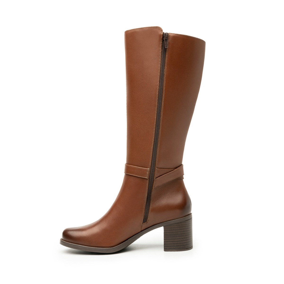Bota Larga De Tacón Flexi para Mujer con Más Espacio Estilo 109213 Whisky