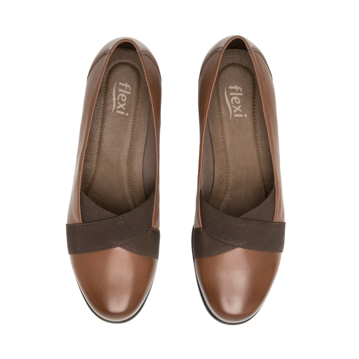 Zapatilla De Tacón Flexi para Mujer con Autoajuste Estilo 110403 Café