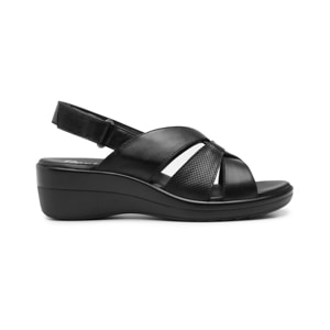 Sandalia Sling Back Flexi para Mujer con Acabado Tamporeado Estilo 116009 Negro