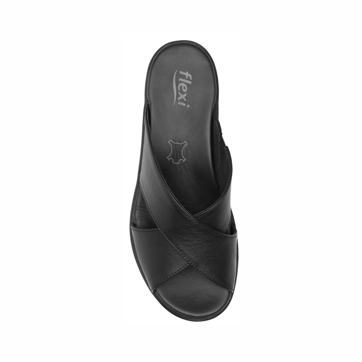 Sandalia Corte Cruzado Flexi para Mujer con Acabado Tamporeado Estilo 116011 Negro