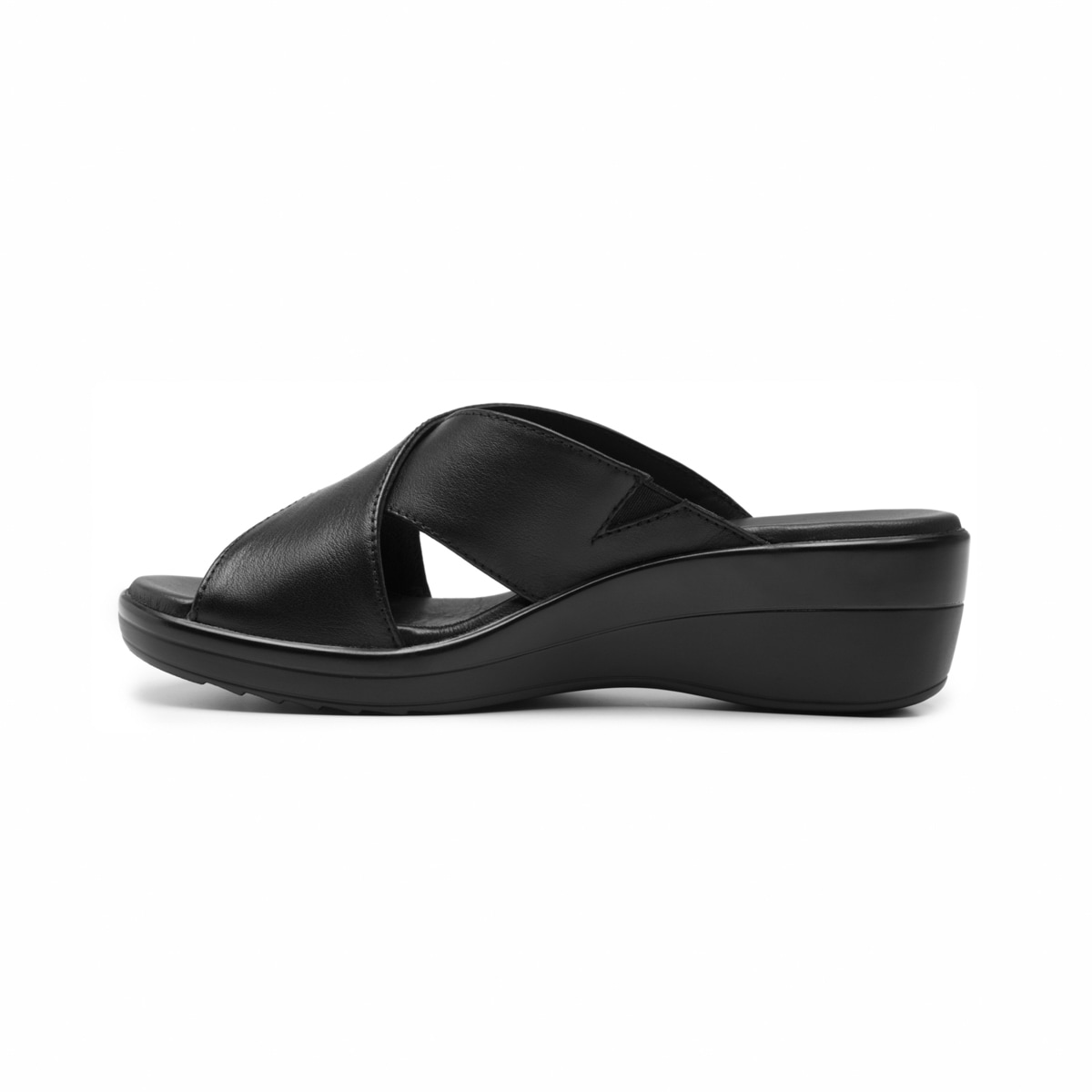 Sandalia Corte Cruzado Flexi para Mujer con Acabado Tamporeado Estilo 116011 Negro