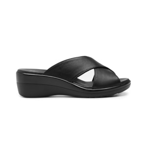 Sandalia Corte Cruzado Flexi para Mujer con Acabado Tamporeado Estilo 116011 Negro