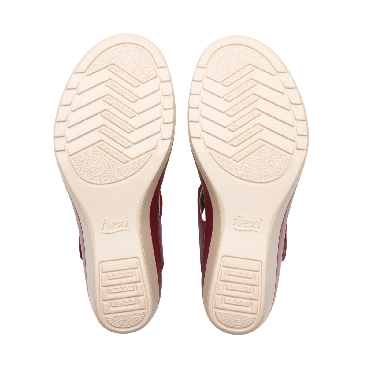 Sandalia Cuña Baja Flexi para Mujer Estilo 116013 Cereza