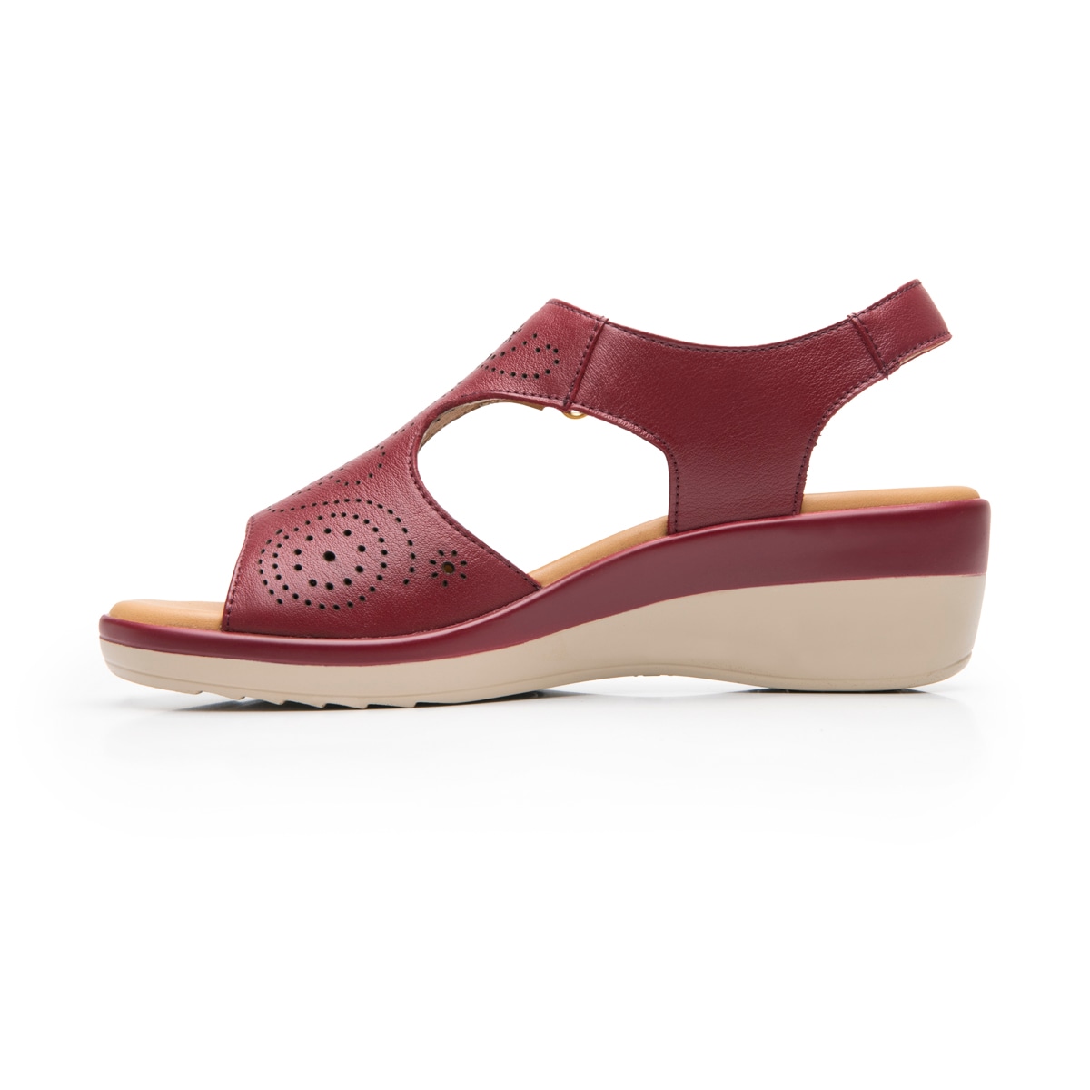 Sandalia Cuña Baja Flexi para Mujer Estilo 116013 Cereza