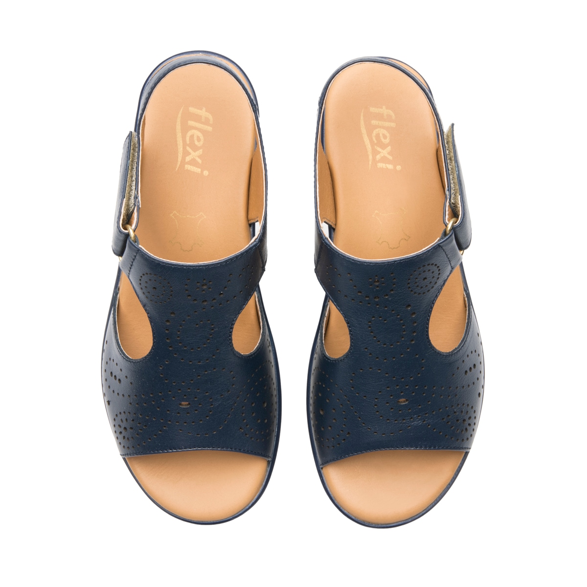 Sandalia Cuña Baja Flexi para Mujer Estilo 116013 Marino