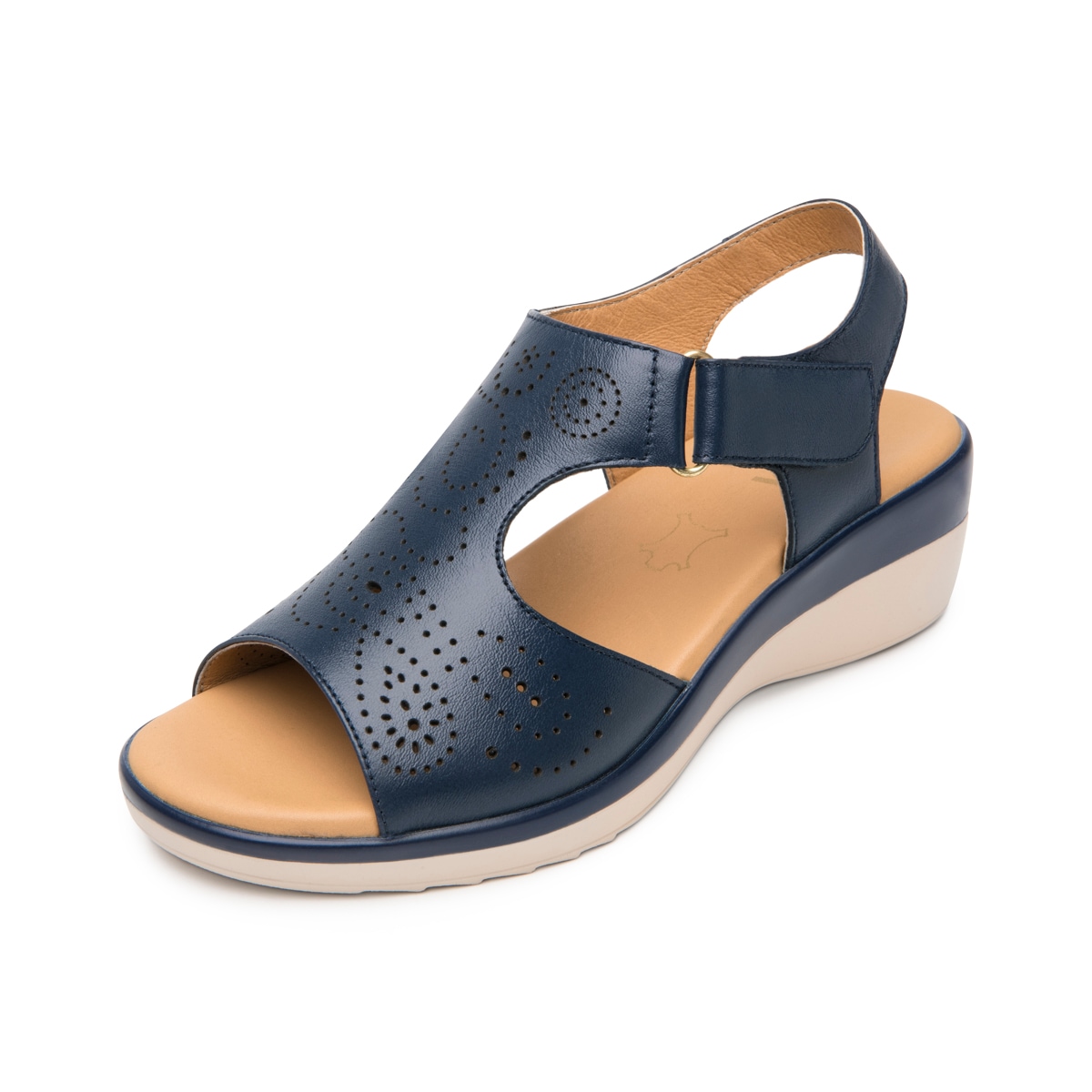 Sandalia Cuña Baja Flexi para Mujer Estilo 116013 Marino