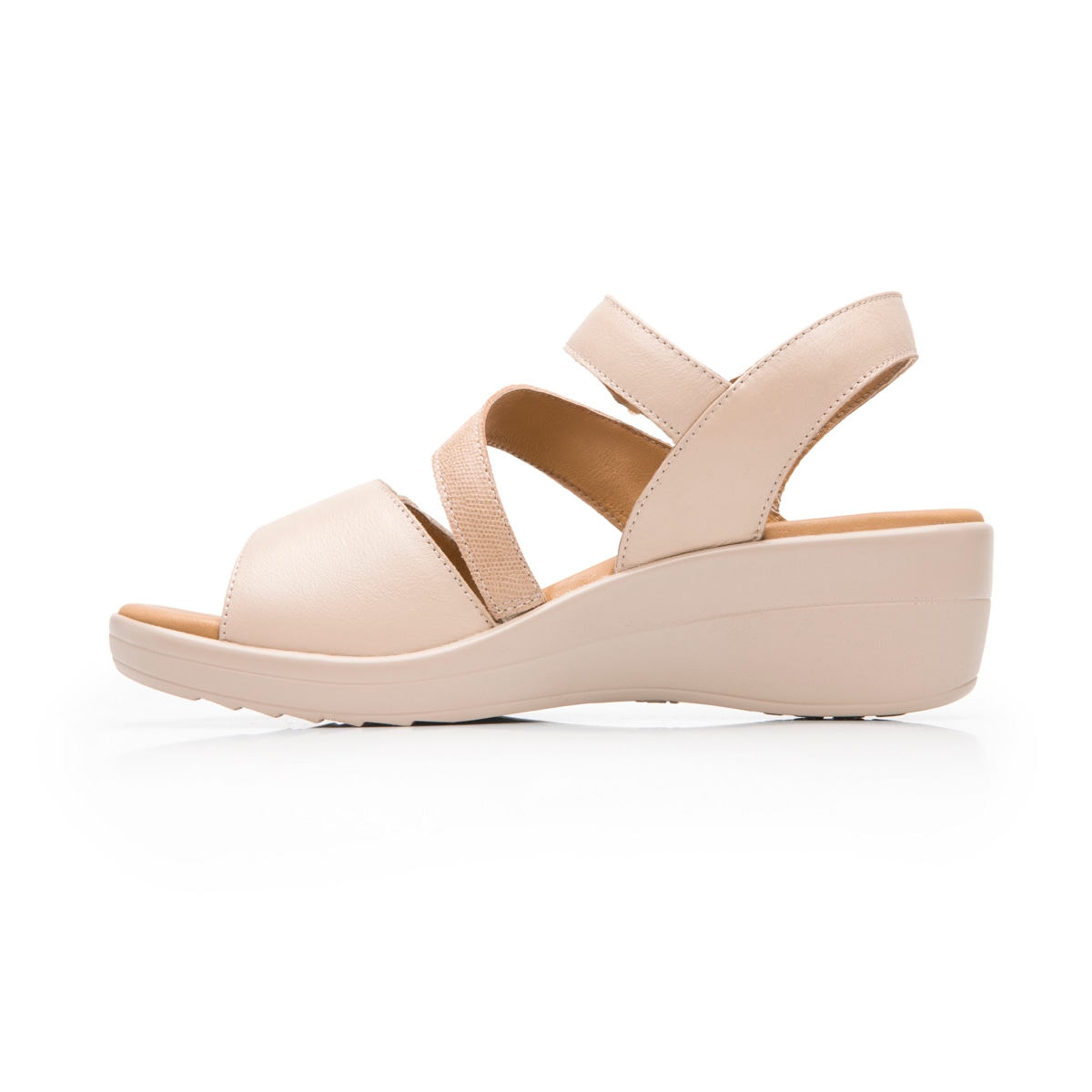 Sandalia Cuña Baja Flexi para Mujer Estilo 116023 Beige