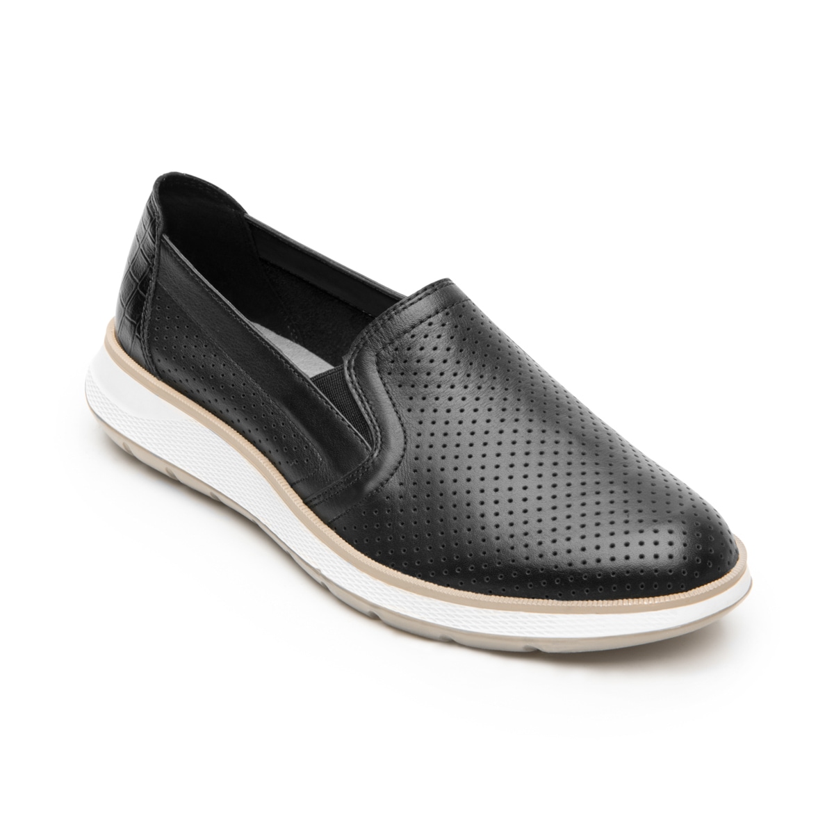 Slip On Flexi para Mujer con Piel Extra Suave Estilo 119302 Negro
