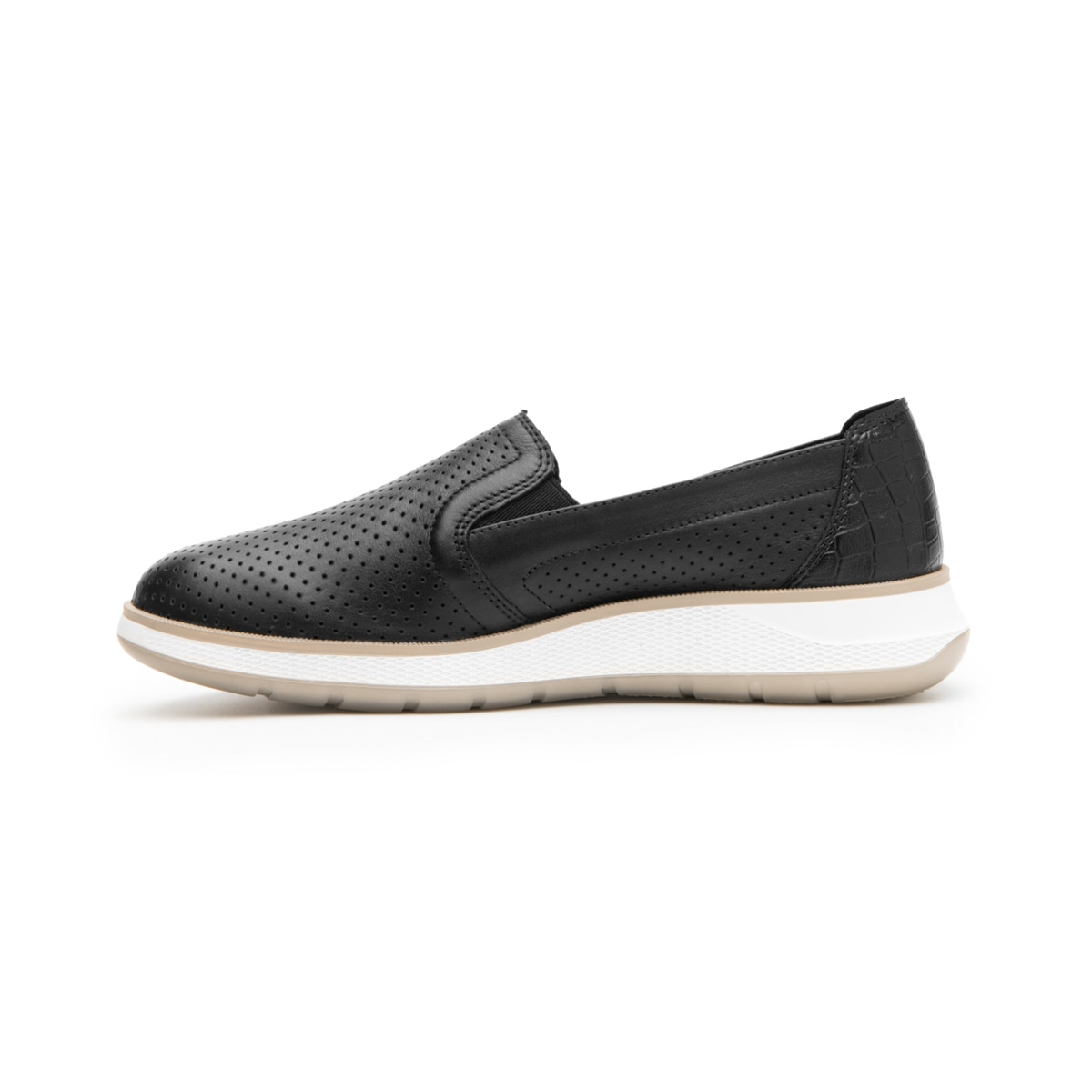 Slip On Flexi para Mujer con Piel Extra Suave Estilo 119302 Negro
