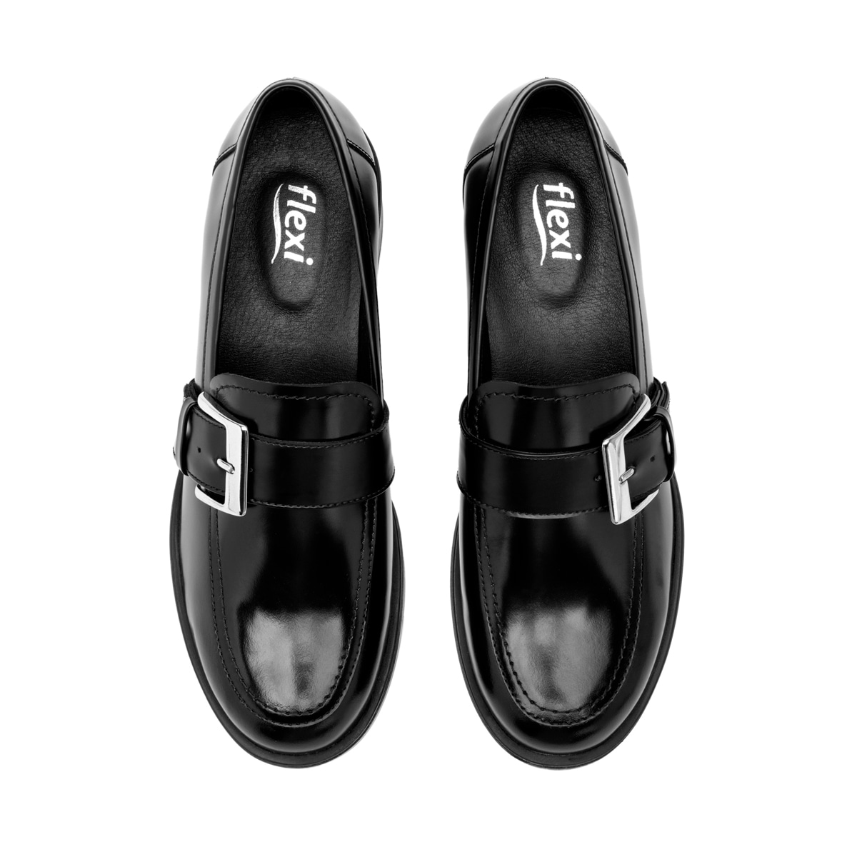 Mocasín De Tacón Flexi para Mujer Estilo 119507 Negro
