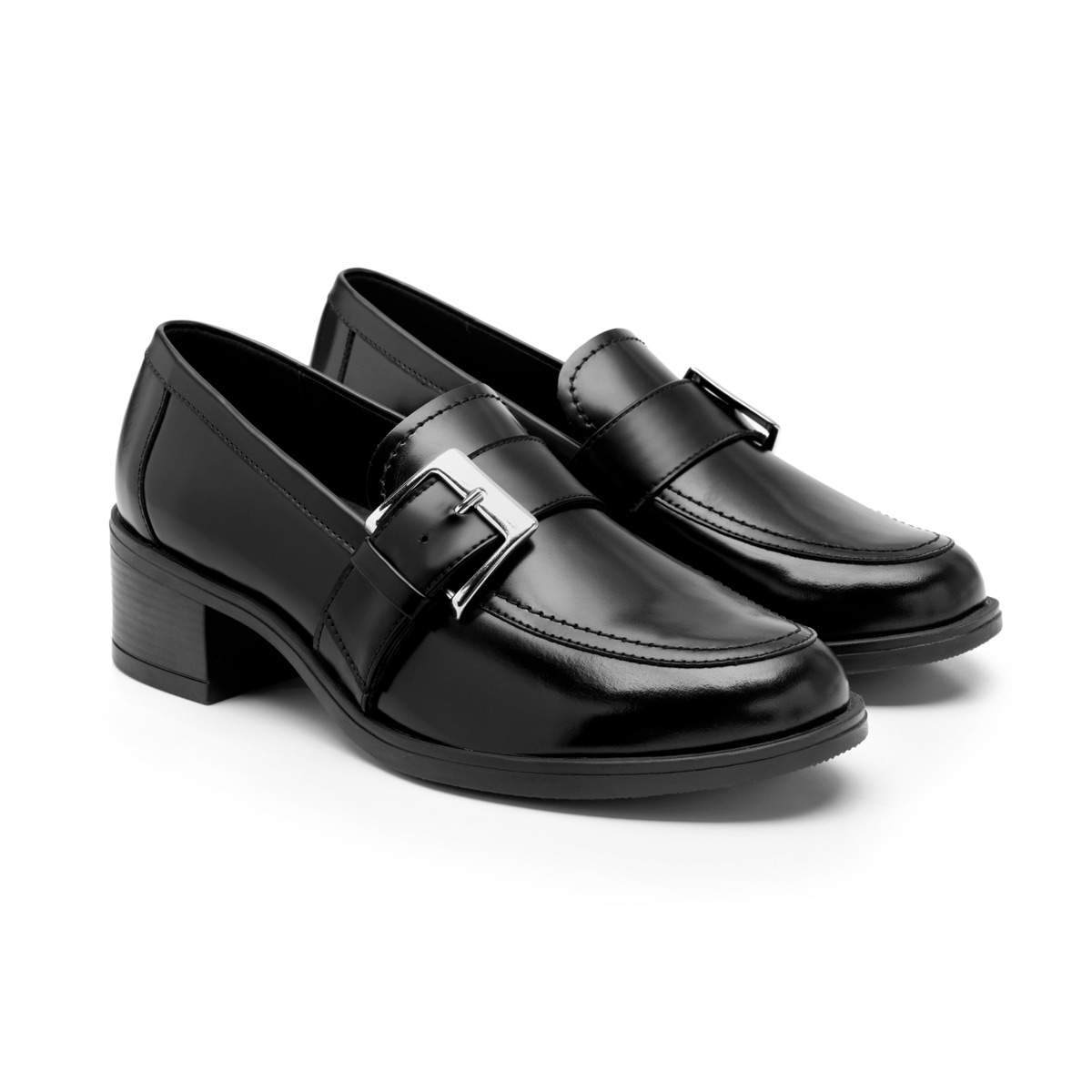 Mocasín De Tacón Flexi para Mujer Estilo 119507 Negro