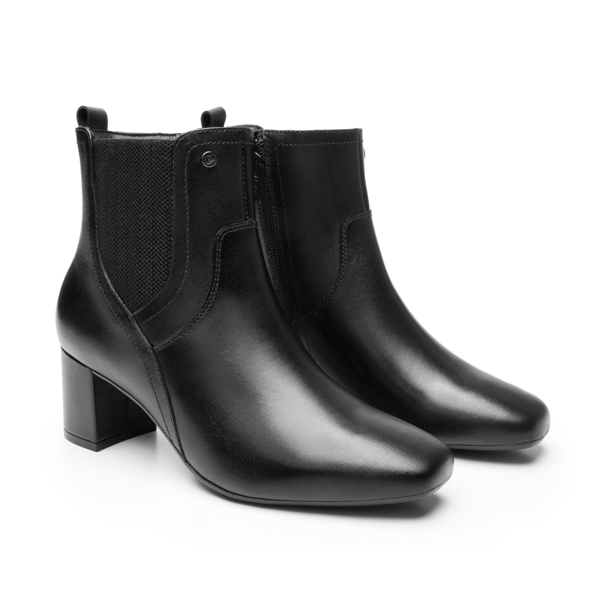 Botín Tacón Bajo Flexi para Mujer con Cierre Interno Estilo 119709 Negro