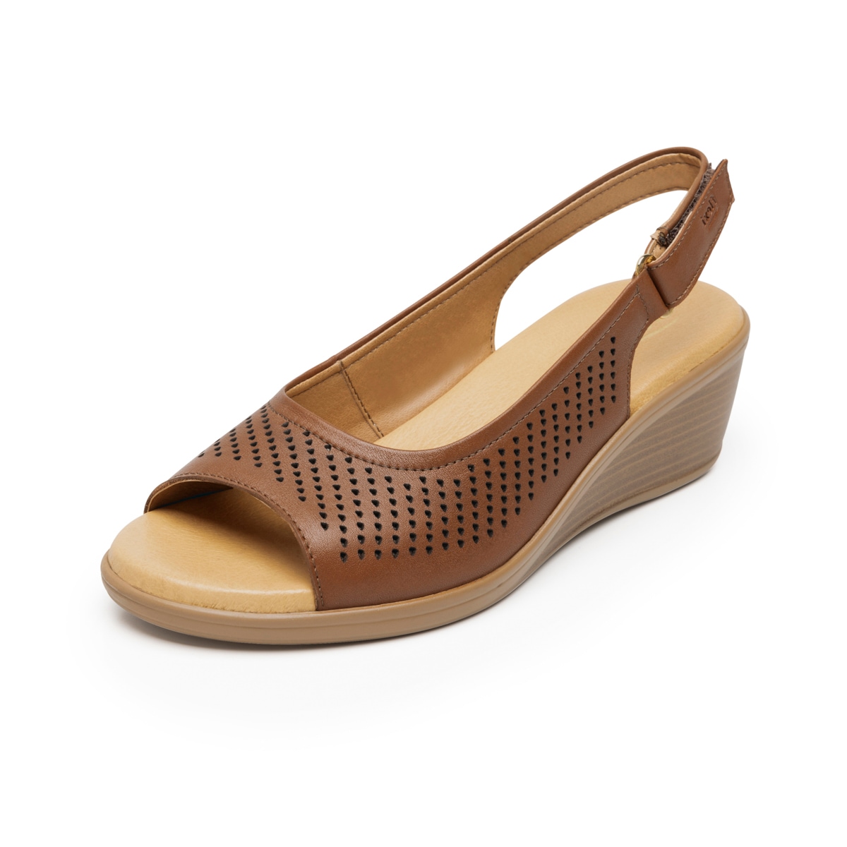 Sandalia Cuña Flexi para Mujer con Suela Flexible Estilo 123704 Tan