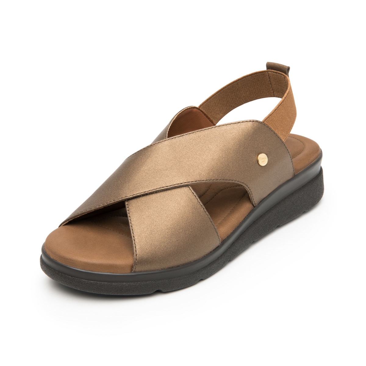 Sandalia Corte Cruzado Flexi para Mujer con Plantilla Acojinada Estilo 124201 Bronce