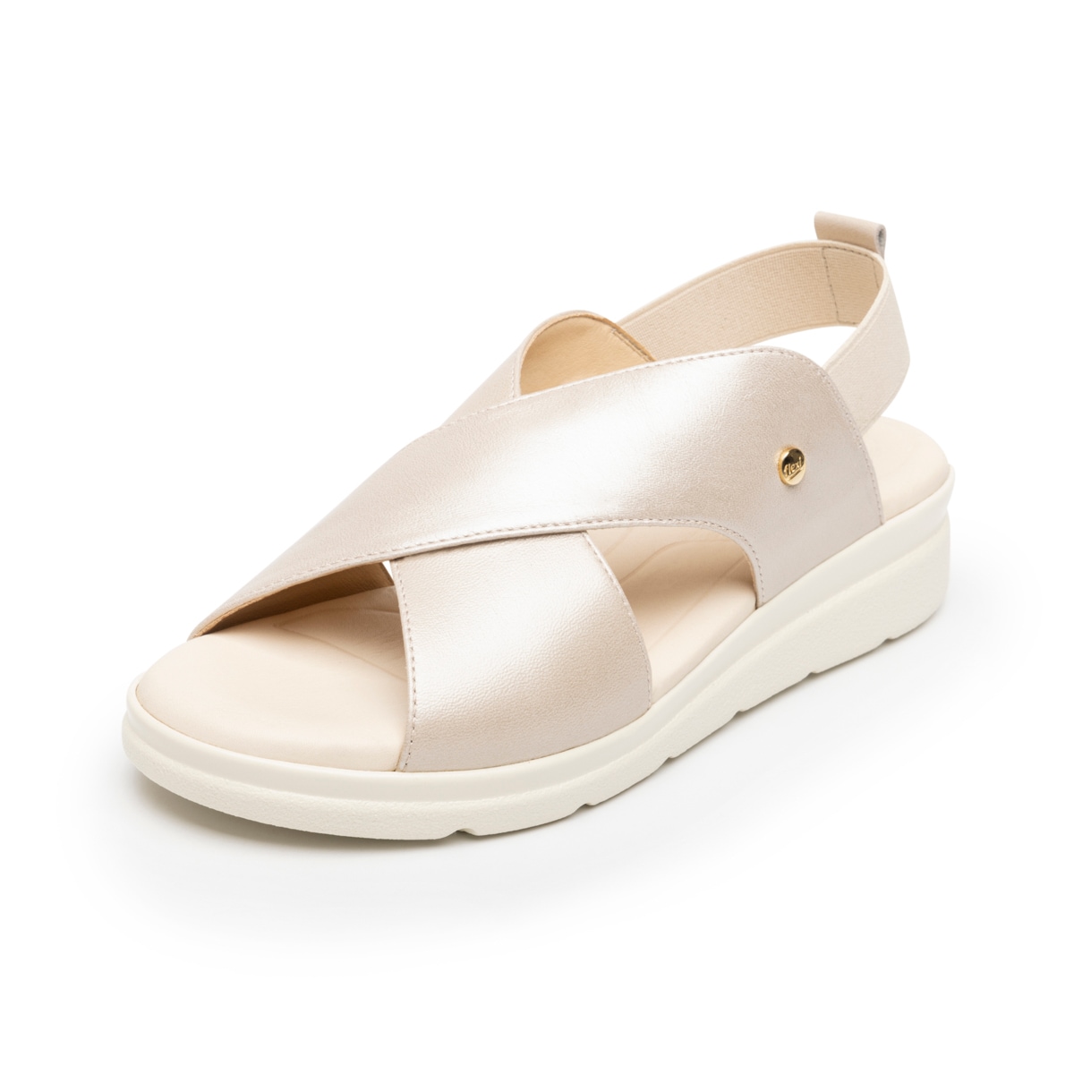 Sandalia Corte Cruzado Flexi para Mujer con Plantilla Acojinada Estilo 124201 Perla