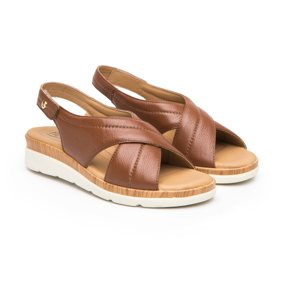 Sandalia Cuña Confort Flexi para Mujer Estilo 124212 Tan