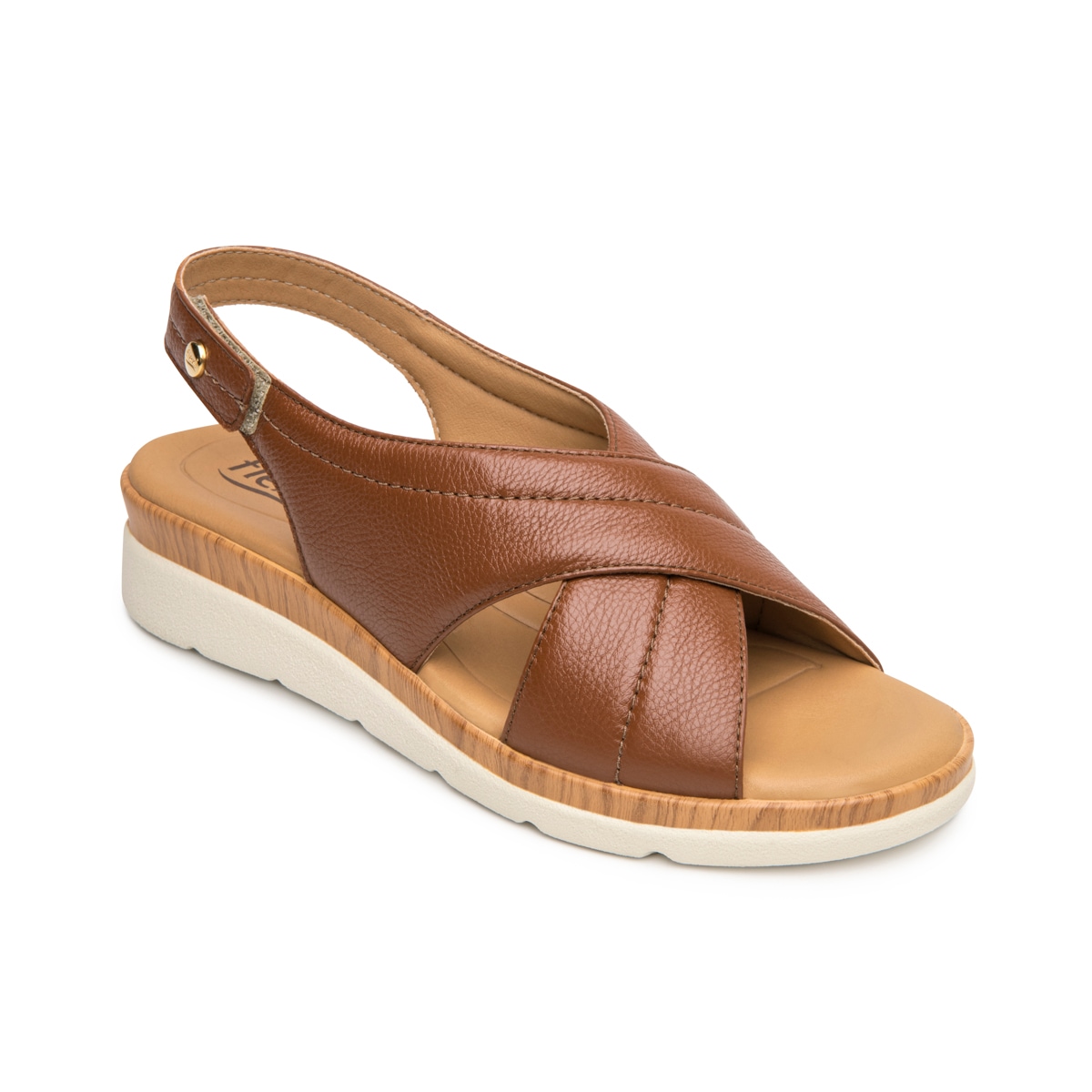 Sandalia Cuña Confort Flexi para Mujer Estilo 124212 Tan
