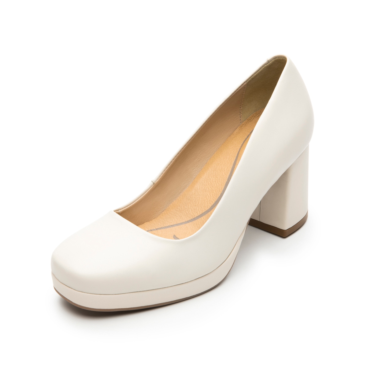 Zapatilla De Tacón Flexi para Mujer con Comfort Walk Estilo 127201 Beige