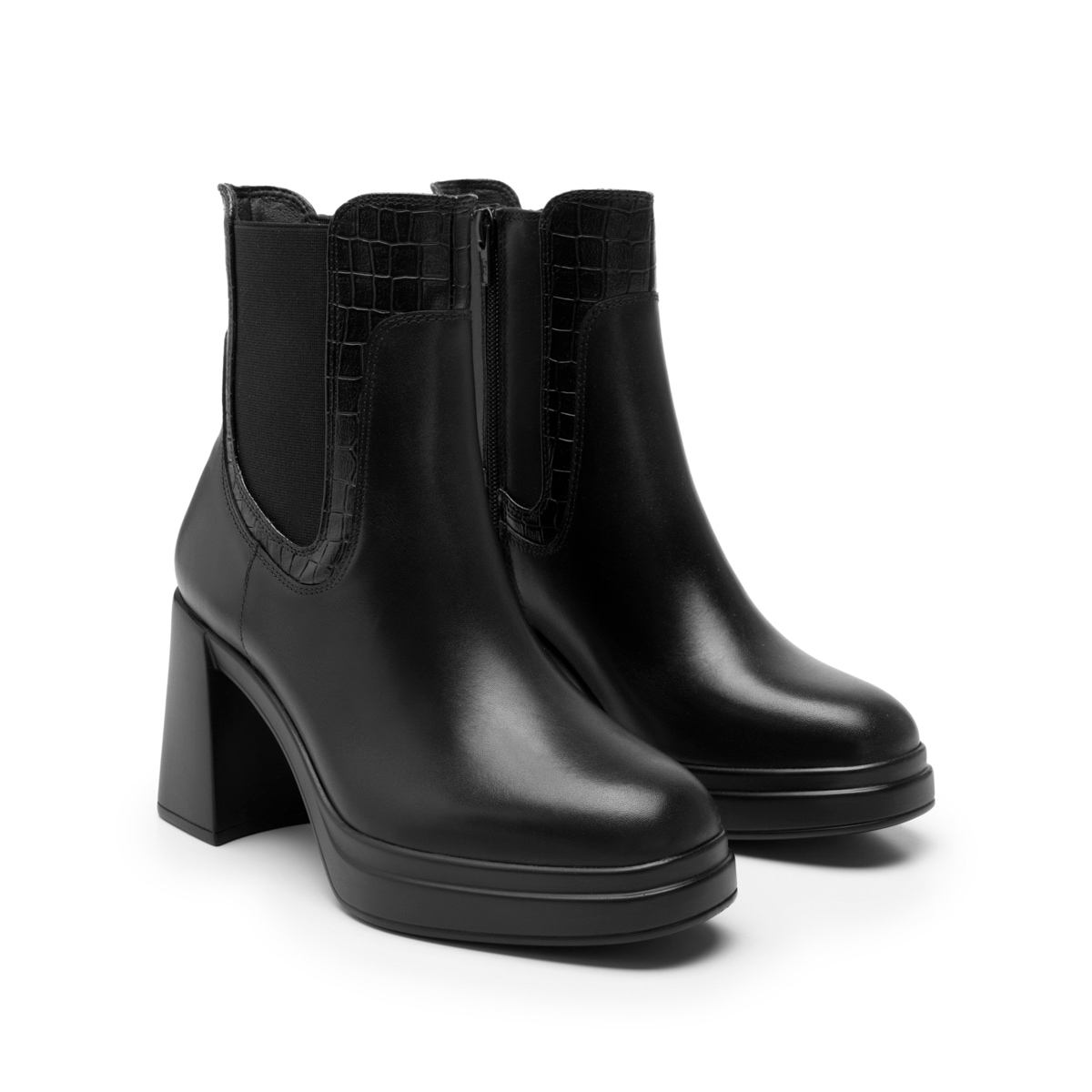 Bota Con Plataforma Flexi para Mujer con Cierre Interno Estilo 127402 Negro