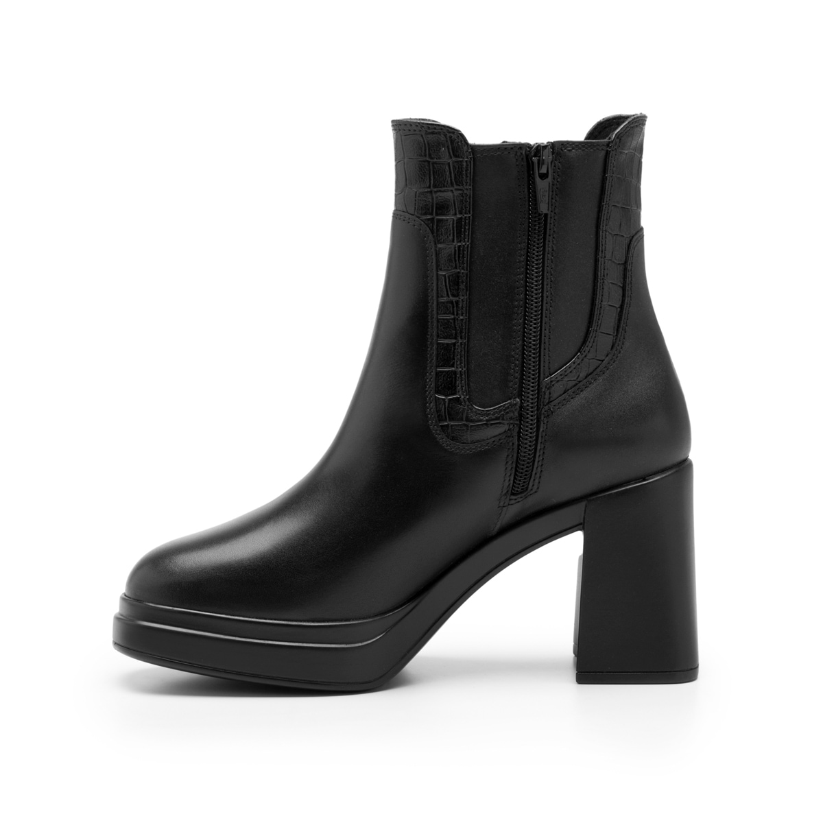 Bota Con Plataforma Flexi para Mujer con Cierre Interno Estilo 127402 Negro