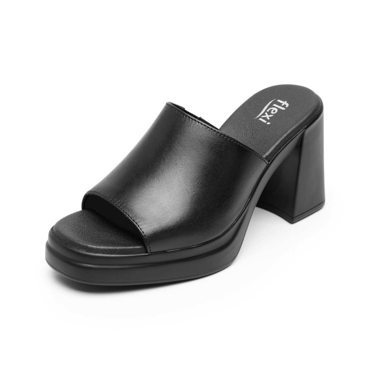 Sandalia De Tacón Flexi para Mujer con Suela Flexible Estilo 127601 Negro