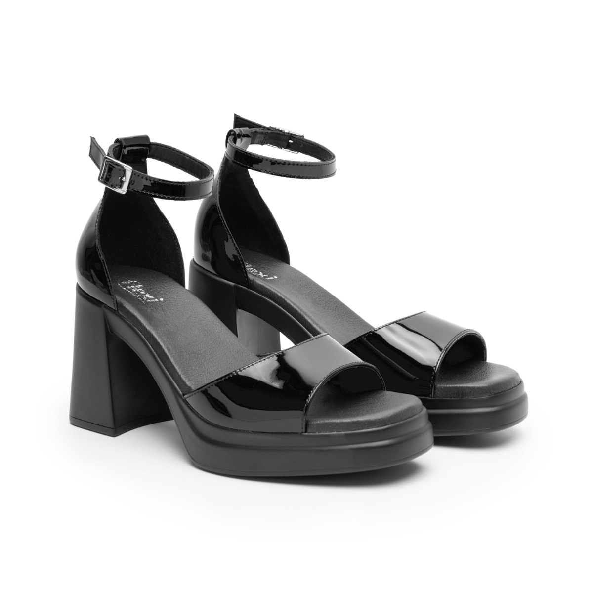 Sandalia De Tacón Flexi para Mujer con Suela Flexible Estilo 127602 Negro
