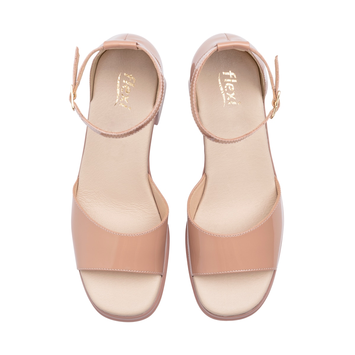 Sandalia De Tacón Flexi para Mujer con Suela Flexible Estilo 127602 Nude